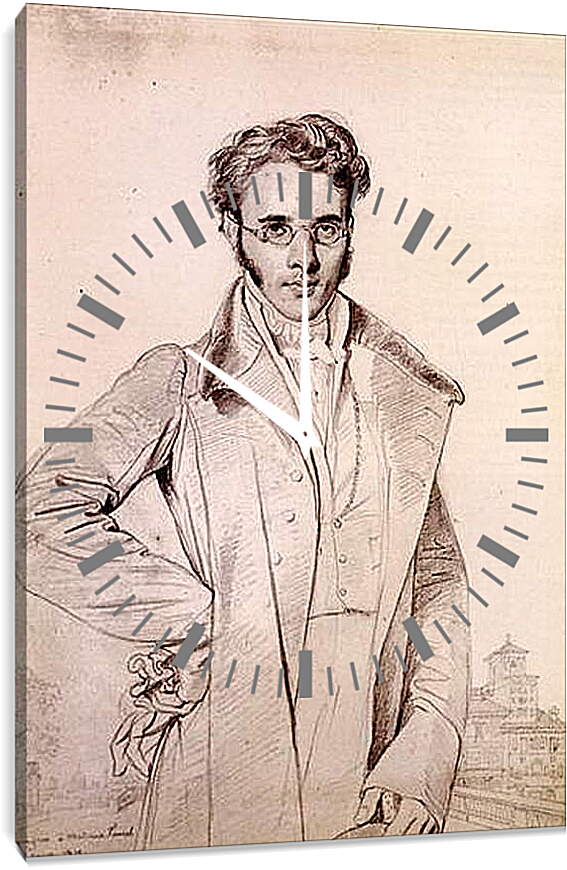 Часы картина - Portrait of Andre Benoit Barreau, called Taurel. Жан Огюст Доминик Энгр
