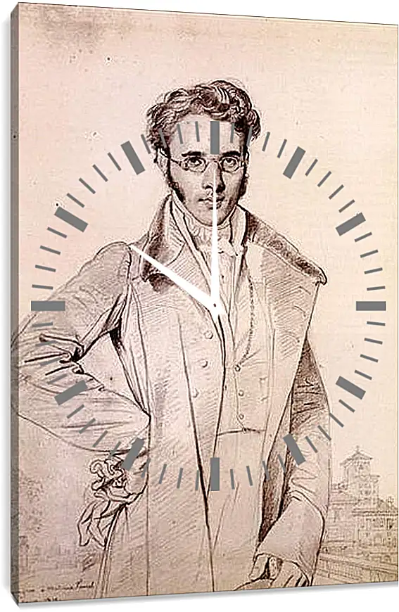 Часы картина - Portrait of Andre Benoit Barreau, called Taurel. Жан Огюст Доминик Энгр