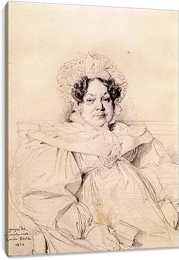 Постер и плакат - Madame Louis Francois Bertin, nee Genevieve Aimee Victoire Boutard. Жан Огюст Доминик Энгр