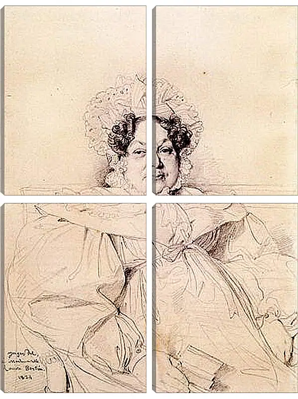 Модульная картина - Madame Louis Francois Bertin, nee Genevieve Aimee Victoire Boutard. Жан Огюст Доминик Энгр