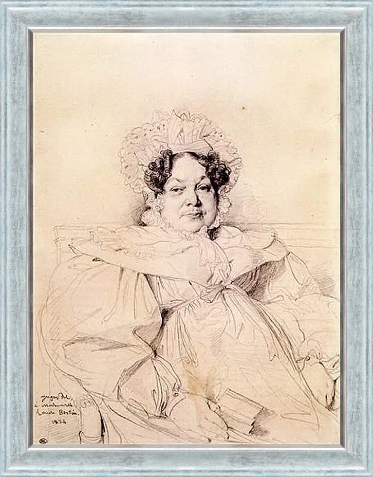Картина в раме - Madame Louis Francois Bertin, nee Genevieve Aimee Victoire Boutard. Жан Огюст Доминик Энгр
