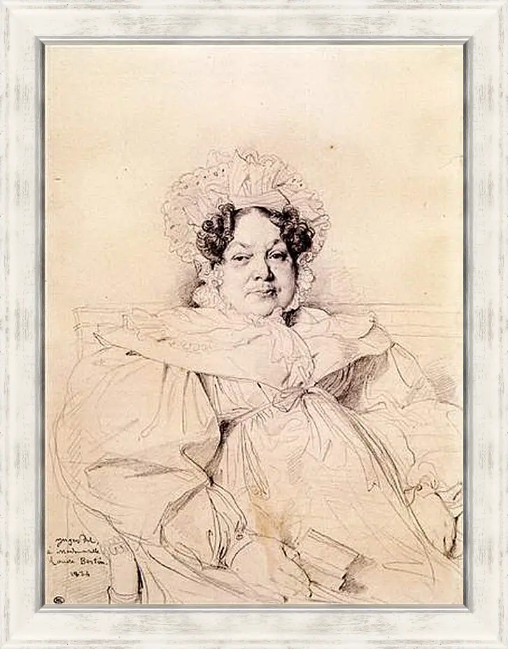Картина в раме - Madame Louis Francois Bertin, nee Genevieve Aimee Victoire Boutard. Жан Огюст Доминик Энгр