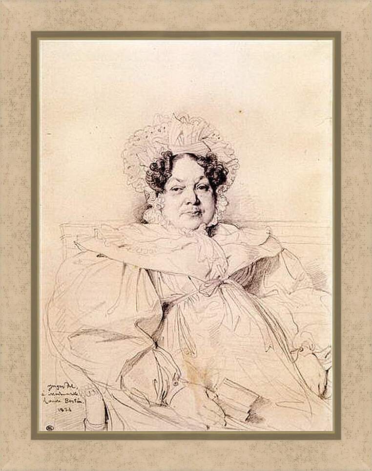 Картина в раме - Madame Louis Francois Bertin, nee Genevieve Aimee Victoire Boutard. Жан Огюст Доминик Энгр
