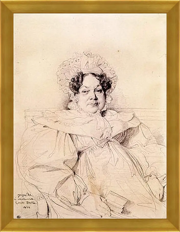 Картина в раме - Madame Louis Francois Bertin, nee Genevieve Aimee Victoire Boutard. Жан Огюст Доминик Энгр