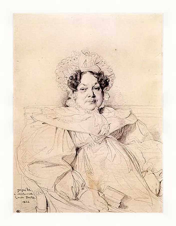 Картина в раме - Madame Louis Francois Bertin, nee Genevieve Aimee Victoire Boutard. Жан Огюст Доминик Энгр