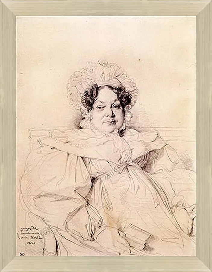 Картина в раме - Madame Louis Francois Bertin, nee Genevieve Aimee Victoire Boutard. Жан Огюст Доминик Энгр