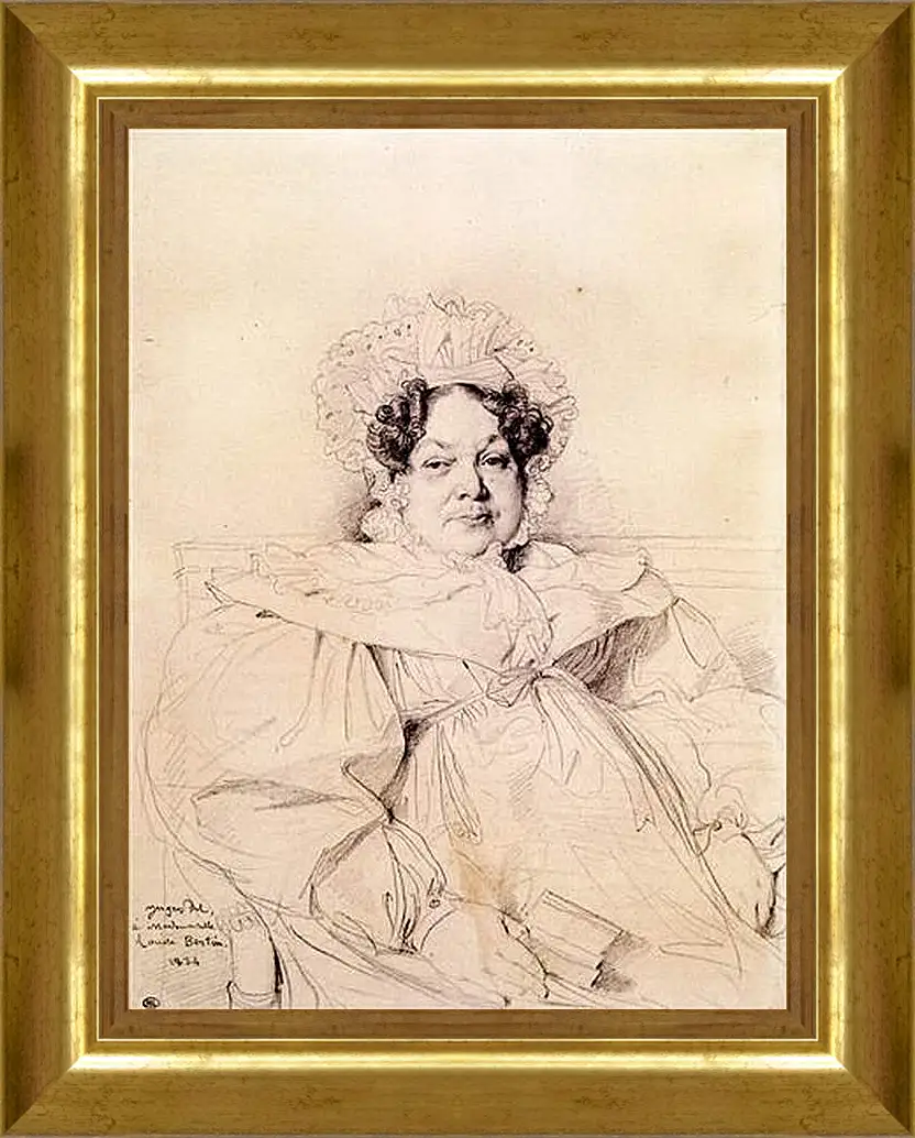 Картина в раме - Madame Louis Francois Bertin, nee Genevieve Aimee Victoire Boutard. Жан Огюст Доминик Энгр