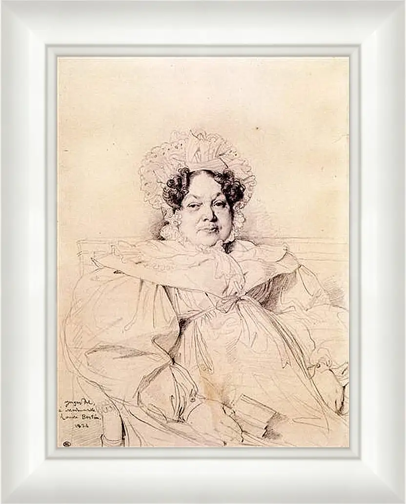 Картина в раме - Madame Louis Francois Bertin, nee Genevieve Aimee Victoire Boutard. Жан Огюст Доминик Энгр