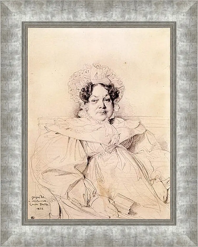 Картина в раме - Madame Louis Francois Bertin, nee Genevieve Aimee Victoire Boutard. Жан Огюст Доминик Энгр