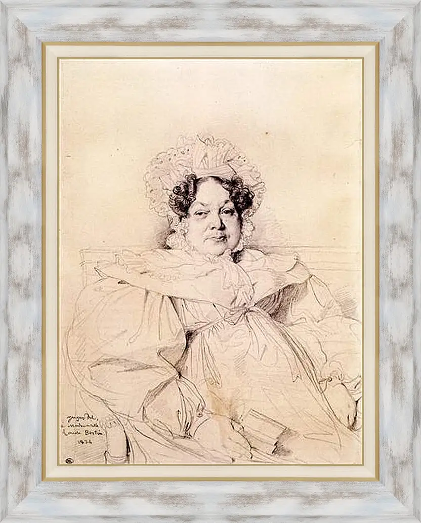 Картина в раме - Madame Louis Francois Bertin, nee Genevieve Aimee Victoire Boutard. Жан Огюст Доминик Энгр