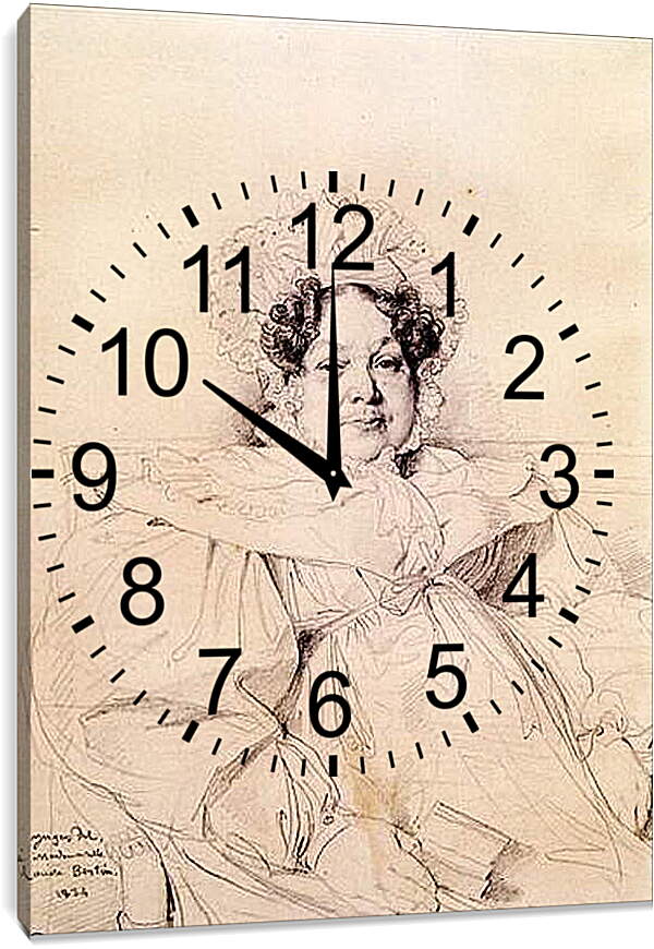 Часы картина - Madame Louis Francois Bertin, nee Genevieve Aimee Victoire Boutard. Жан Огюст Доминик Энгр
