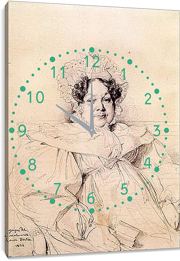 Часы картина - Madame Louis Francois Bertin, nee Genevieve Aimee Victoire Boutard. Жан Огюст Доминик Энгр
