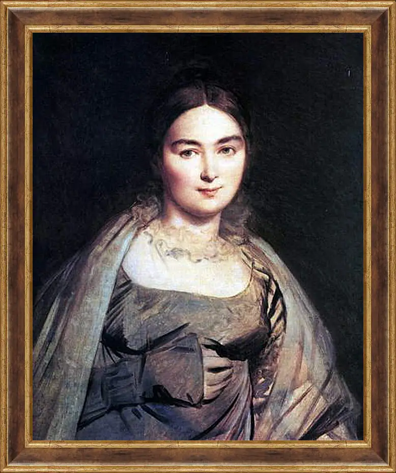 Картина в раме - Madame Jean Auguste Dominique Ingres, nee Madeleine Chapelle. Жан Огюст Доминик Энгр