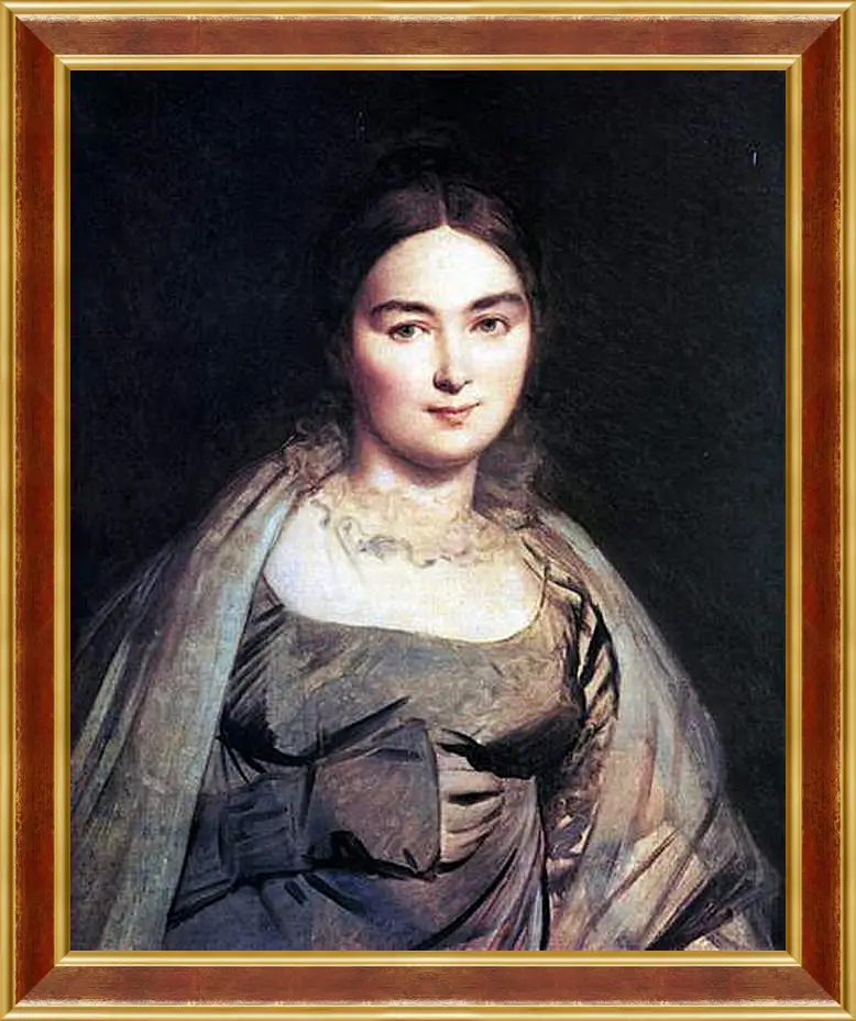 Картина в раме - Madame Jean Auguste Dominique Ingres, nee Madeleine Chapelle. Жан Огюст Доминик Энгр
