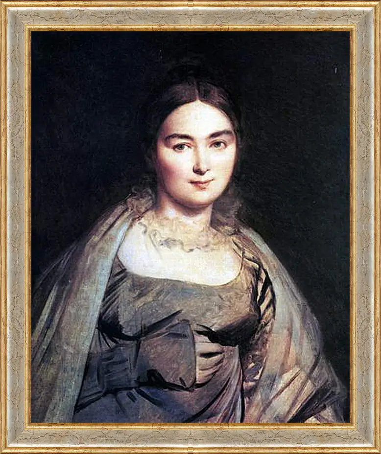 Картина в раме - Madame Jean Auguste Dominique Ingres, nee Madeleine Chapelle. Жан Огюст Доминик Энгр
