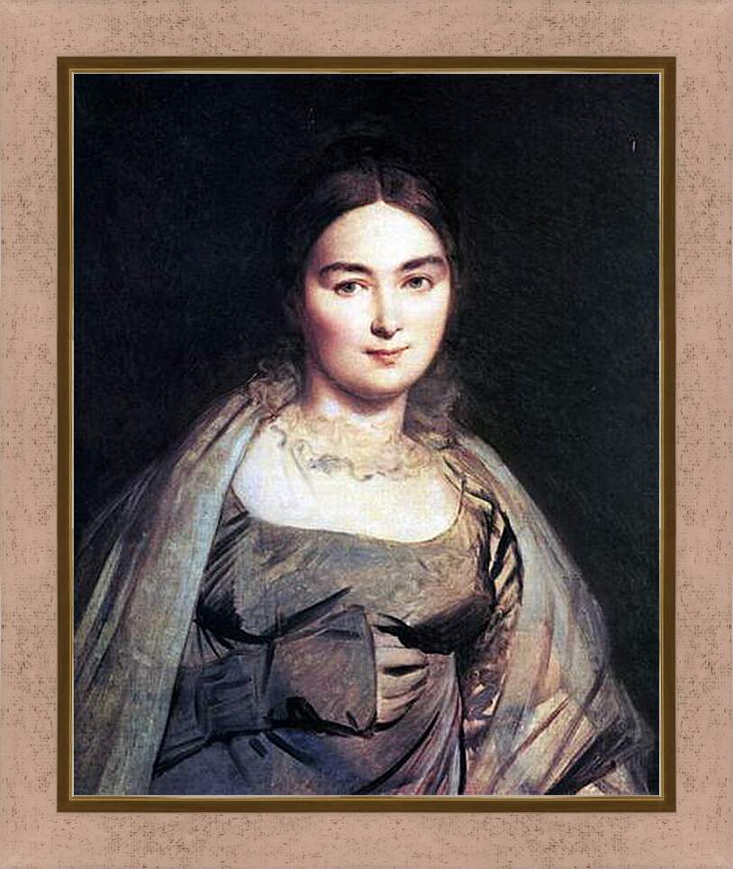 Картина в раме - Madame Jean Auguste Dominique Ingres, nee Madeleine Chapelle. Жан Огюст Доминик Энгр
