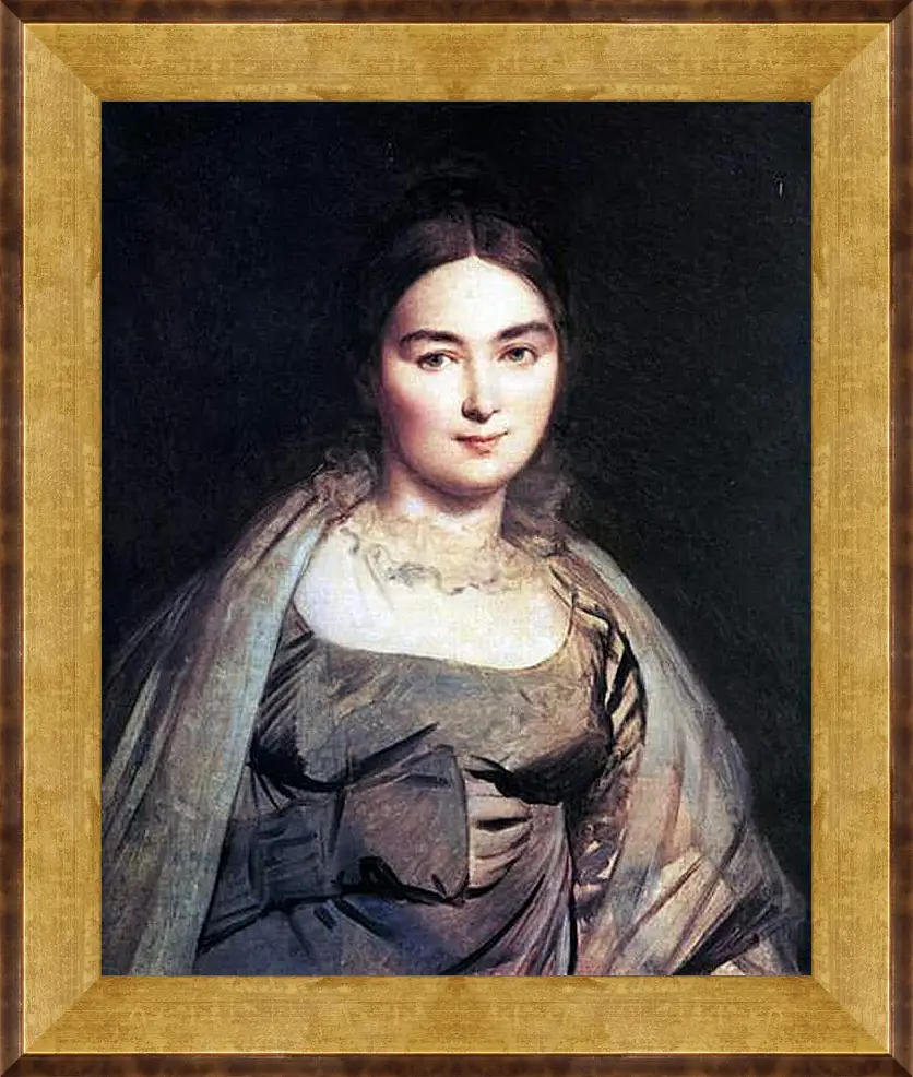 Картина в раме - Madame Jean Auguste Dominique Ingres, nee Madeleine Chapelle. Жан Огюст Доминик Энгр