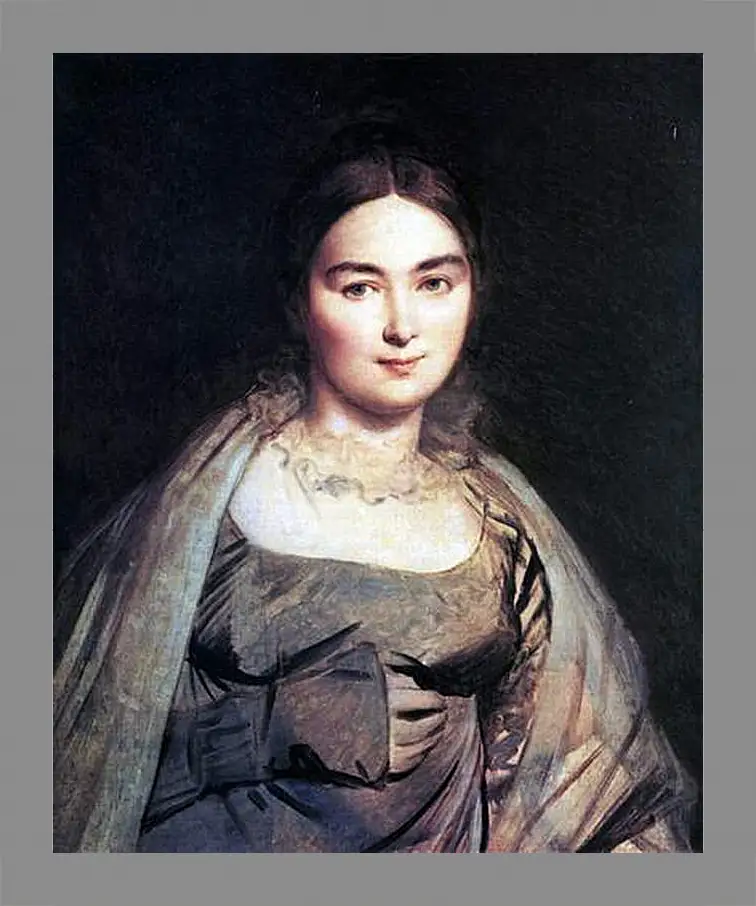 Картина в раме - Madame Jean Auguste Dominique Ingres, nee Madeleine Chapelle. Жан Огюст Доминик Энгр