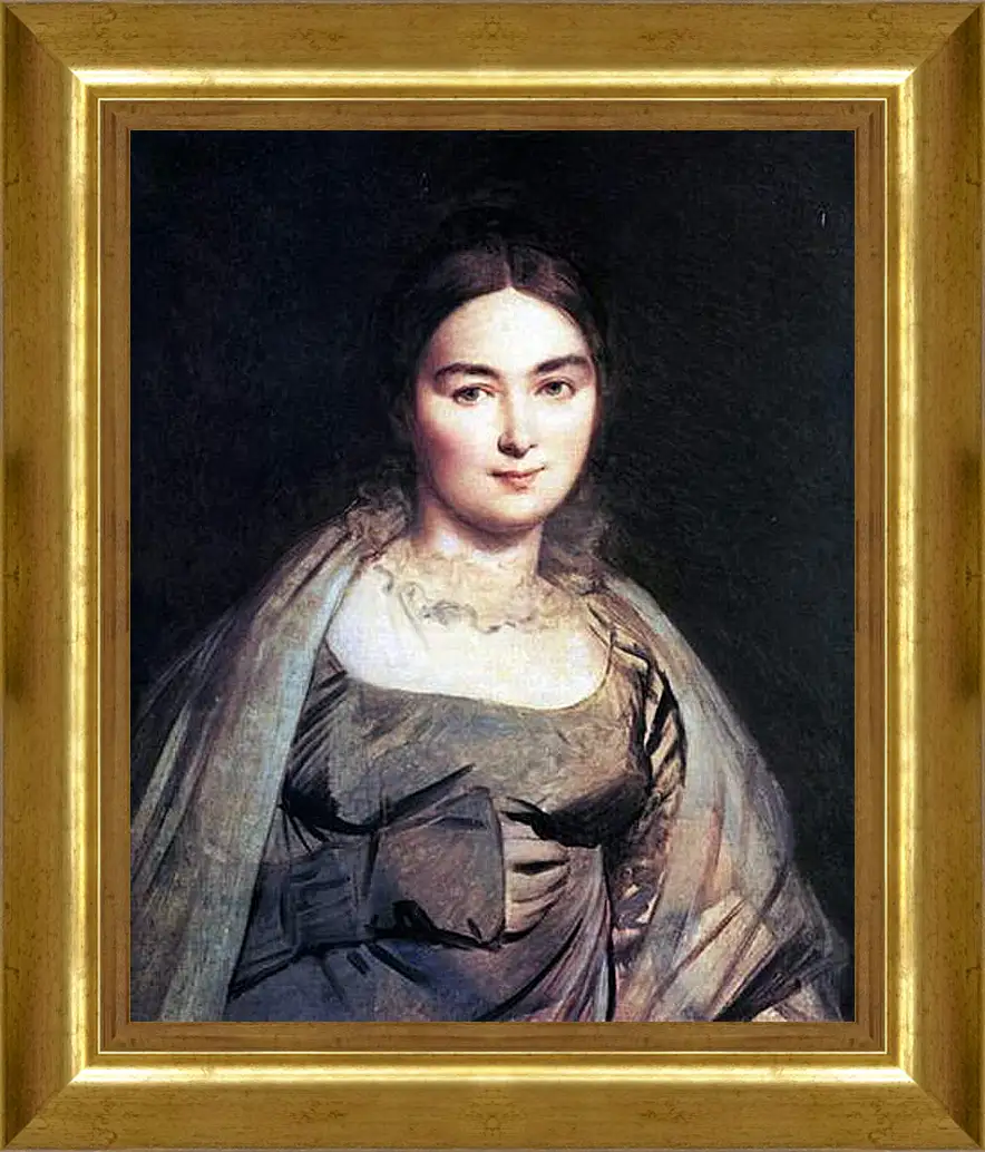 Картина в раме - Madame Jean Auguste Dominique Ingres, nee Madeleine Chapelle. Жан Огюст Доминик Энгр