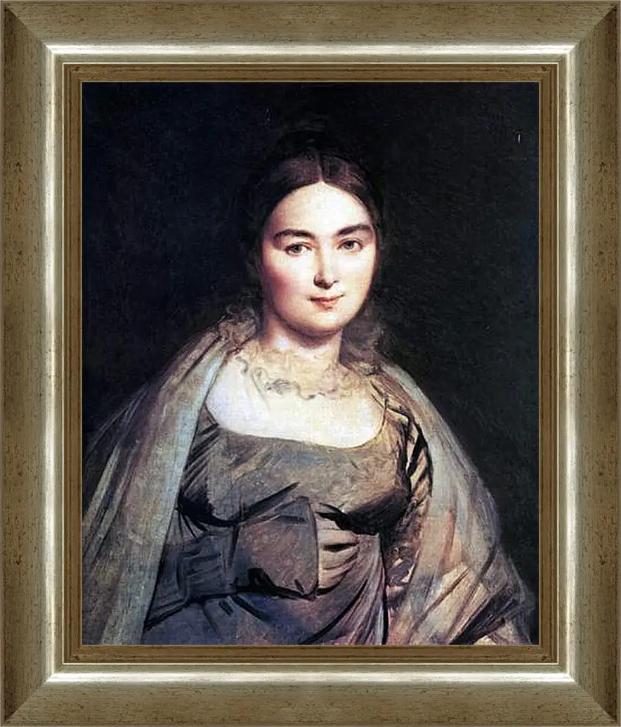 Картина в раме - Madame Jean Auguste Dominique Ingres, nee Madeleine Chapelle. Жан Огюст Доминик Энгр