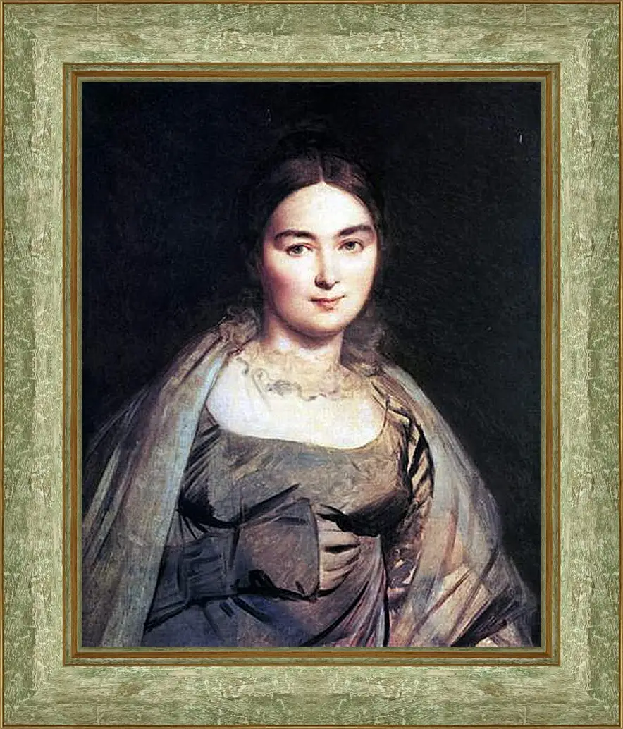 Картина в раме - Madame Jean Auguste Dominique Ingres, nee Madeleine Chapelle. Жан Огюст Доминик Энгр