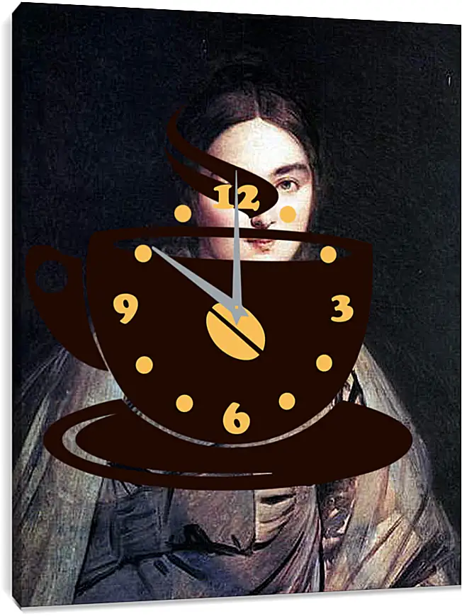 Часы картина - Madame Jean Auguste Dominique Ingres, nee Madeleine Chapelle. Жан Огюст Доминик Энгр