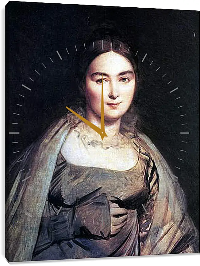 Часы картина - Madame Jean Auguste Dominique Ingres, nee Madeleine Chapelle. Жан Огюст Доминик Энгр