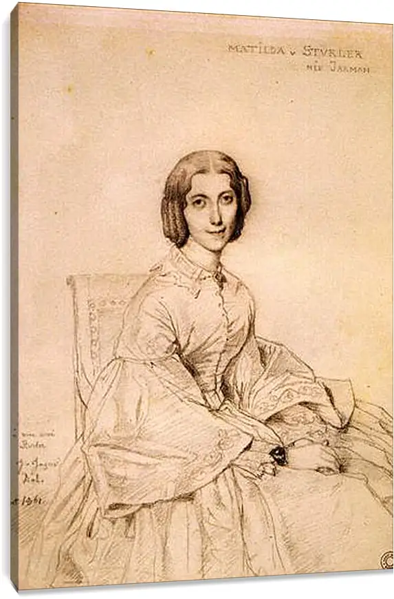 Постер и плакат - Madame Franz Adolf von Stuerler, nee Matilda Jarman. Жан Огюст Доминик Энгр