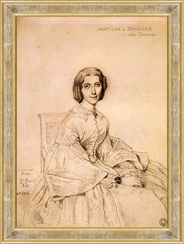 Картина в раме - Madame Franz Adolf von Stuerler, nee Matilda Jarman. Жан Огюст Доминик Энгр