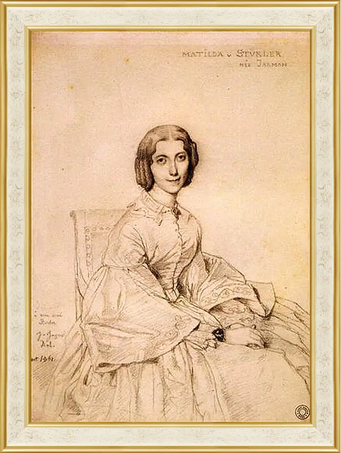 Картина в раме - Madame Franz Adolf von Stuerler, nee Matilda Jarman. Жан Огюст Доминик Энгр