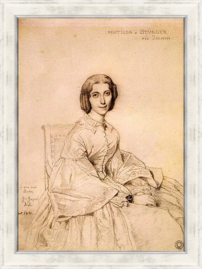 Картина в раме - Madame Franz Adolf von Stuerler, nee Matilda Jarman. Жан Огюст Доминик Энгр