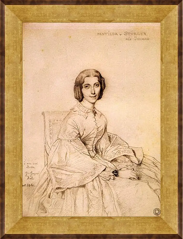 Картина в раме - Madame Franz Adolf von Stuerler, nee Matilda Jarman. Жан Огюст Доминик Энгр