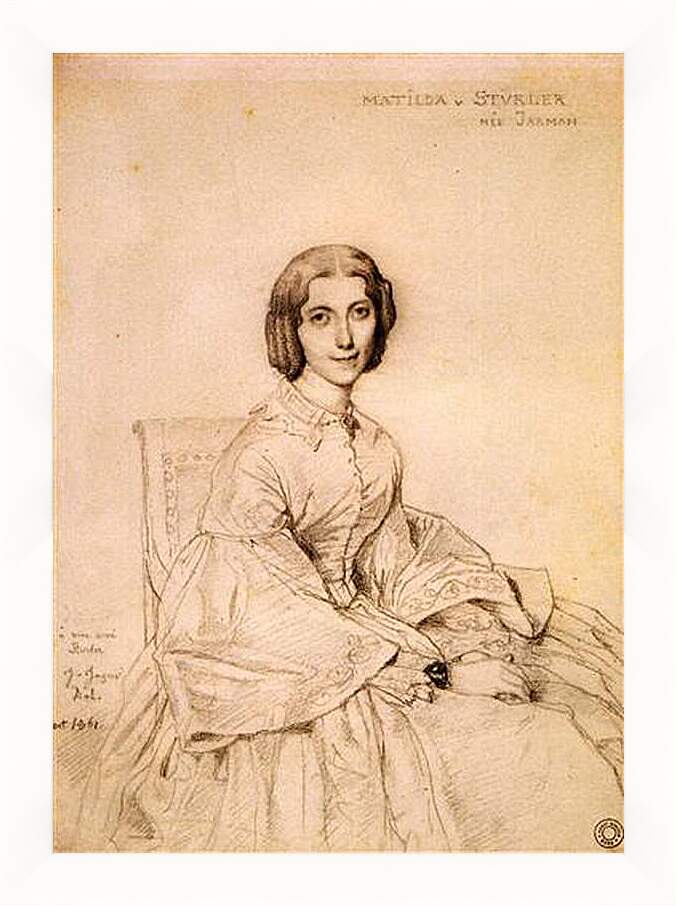 Картина в раме - Madame Franz Adolf von Stuerler, nee Matilda Jarman. Жан Огюст Доминик Энгр
