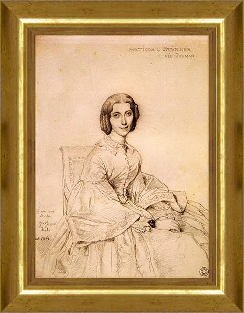 Картина в раме - Madame Franz Adolf von Stuerler, nee Matilda Jarman. Жан Огюст Доминик Энгр