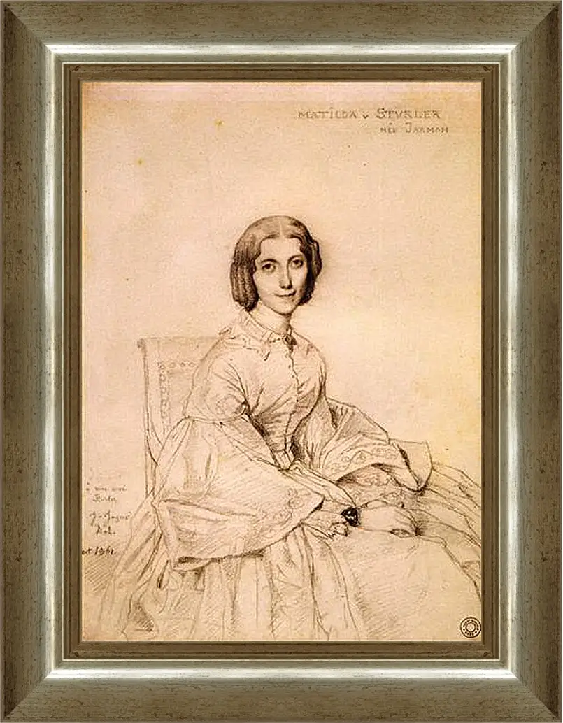 Картина в раме - Madame Franz Adolf von Stuerler, nee Matilda Jarman. Жан Огюст Доминик Энгр