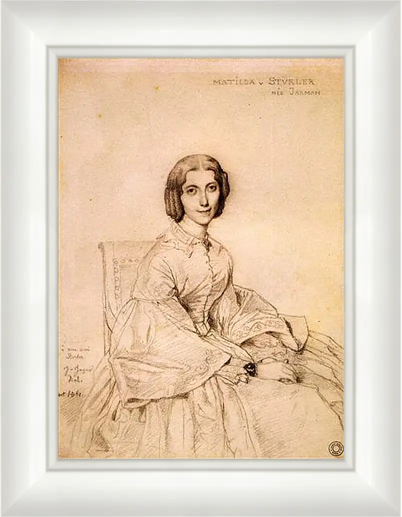 Картина в раме - Madame Franz Adolf von Stuerler, nee Matilda Jarman. Жан Огюст Доминик Энгр