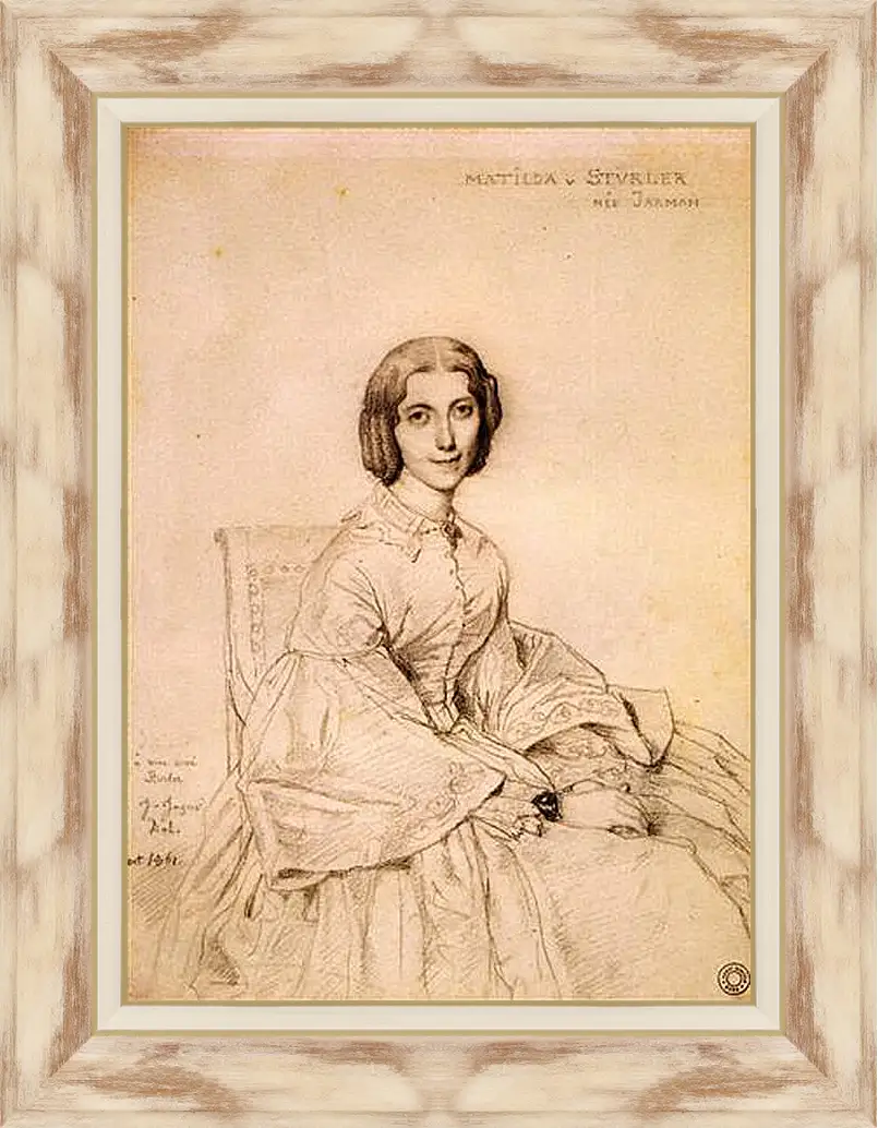 Картина в раме - Madame Franz Adolf von Stuerler, nee Matilda Jarman. Жан Огюст Доминик Энгр