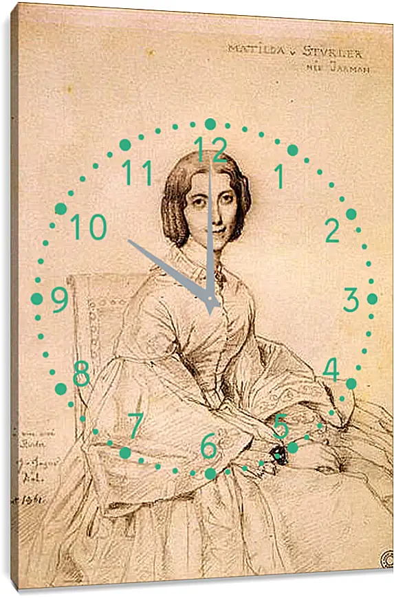 Часы картина - Madame Franz Adolf von Stuerler, nee Matilda Jarman. Жан Огюст Доминик Энгр