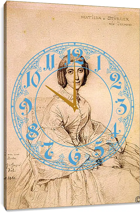 Часы картина - Madame Franz Adolf von Stuerler, nee Matilda Jarman. Жан Огюст Доминик Энгр