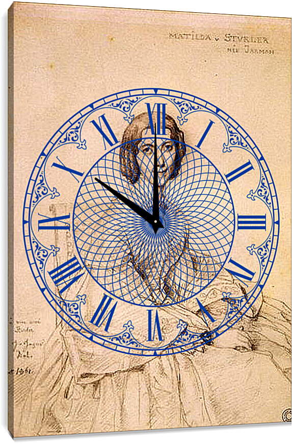 Часы картина - Madame Franz Adolf von Stuerler, nee Matilda Jarman. Жан Огюст Доминик Энгр
