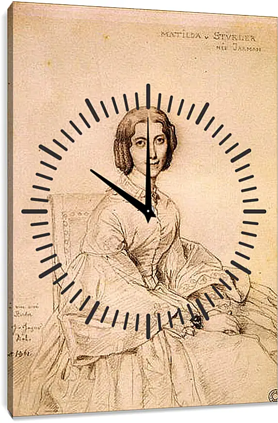 Часы картина - Madame Franz Adolf von Stuerler, nee Matilda Jarman. Жан Огюст Доминик Энгр