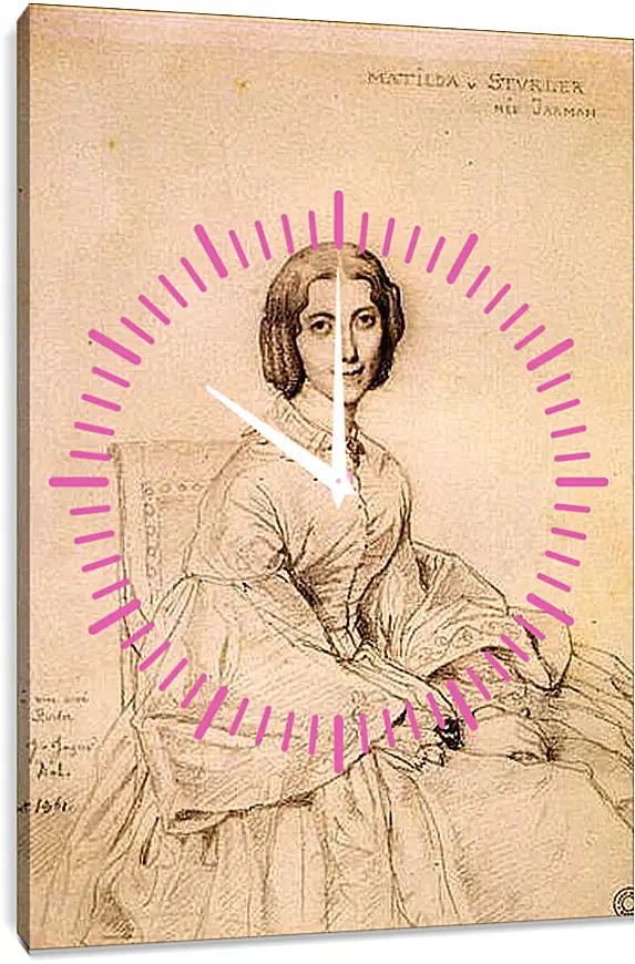 Часы картина - Madame Franz Adolf von Stuerler, nee Matilda Jarman. Жан Огюст Доминик Энгр