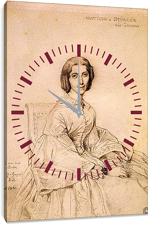 Часы картина - Madame Franz Adolf von Stuerler, nee Matilda Jarman. Жан Огюст Доминик Энгр

