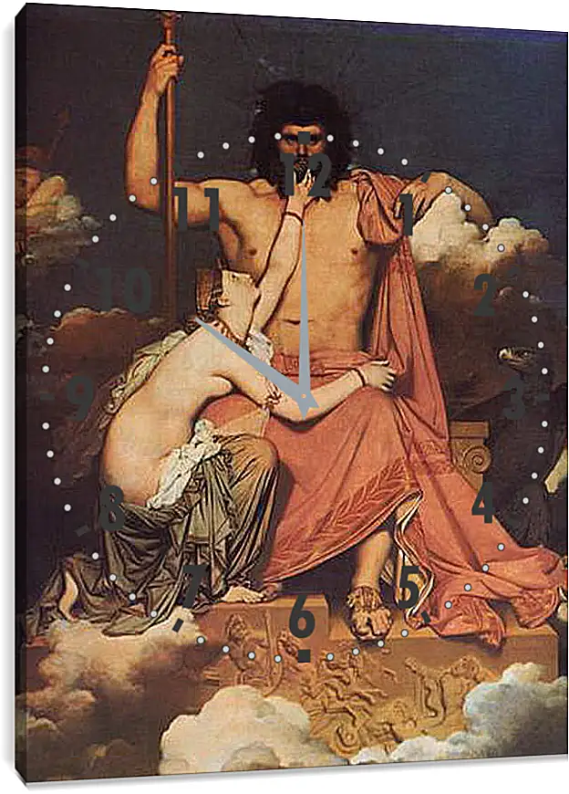 Часы картина - Jupiter and Thetis. Жан Огюст Доминик Энгр
