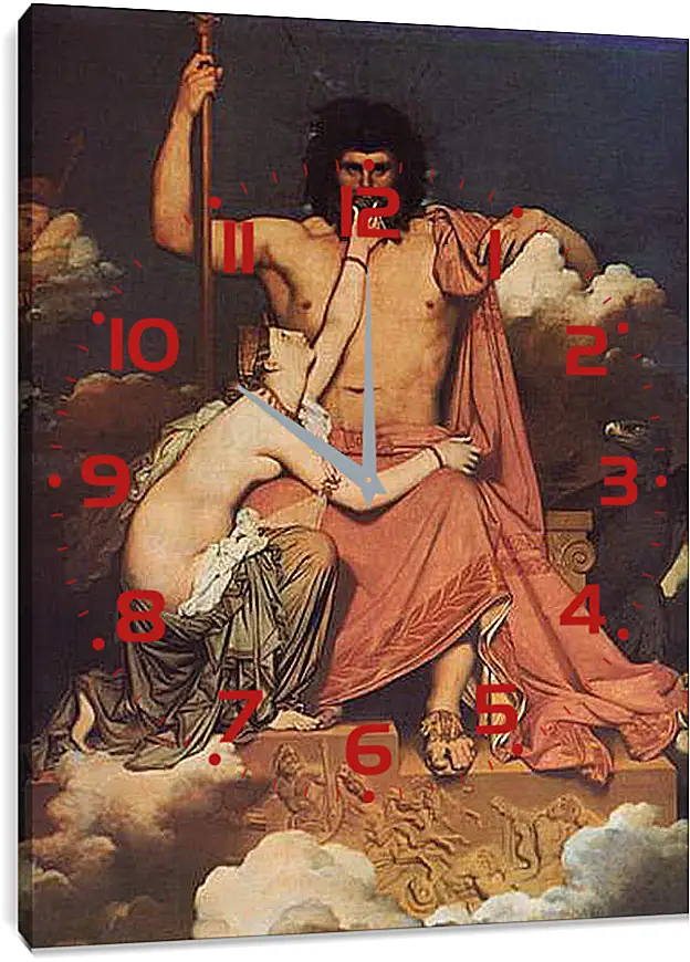 Часы картина - Jupiter and Thetis. Жан Огюст Доминик Энгр