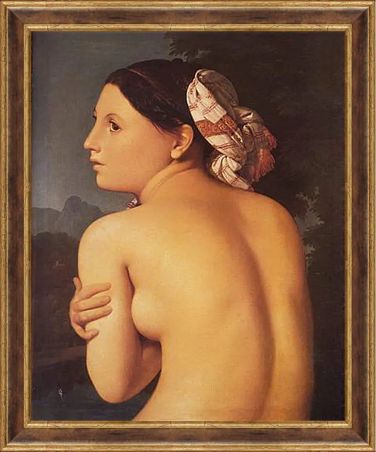 Картина в раме - Half-Figure of a Bather. Жан Огюст Доминик Энгр