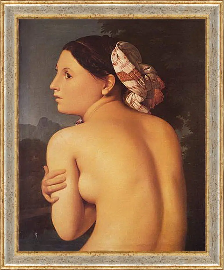 Картина в раме - Half-Figure of a Bather. Жан Огюст Доминик Энгр
