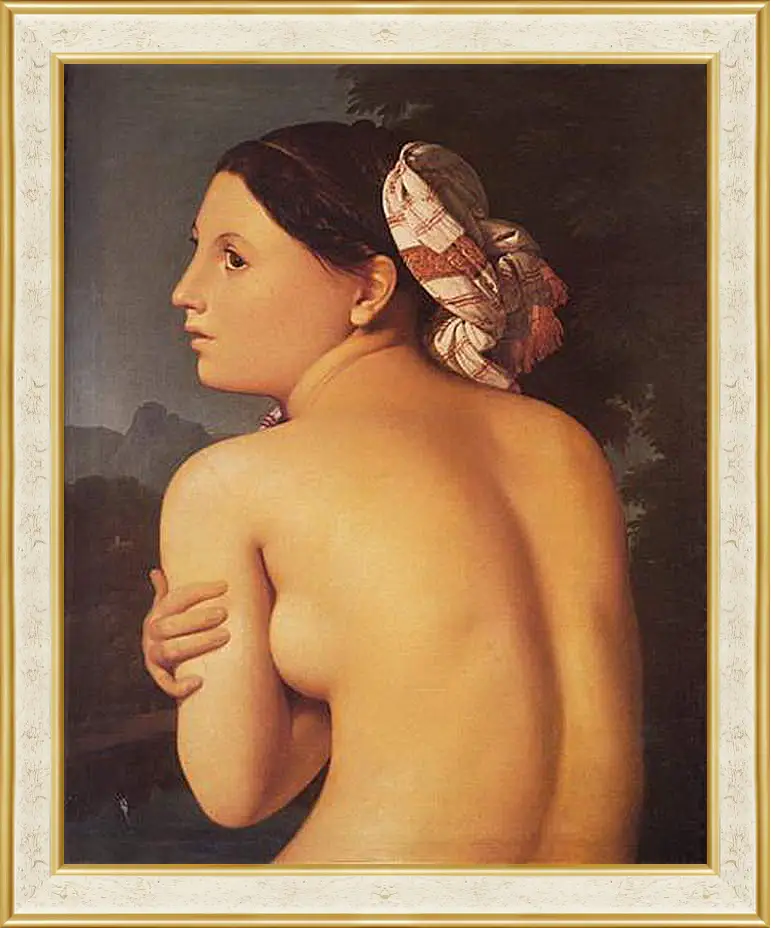 Картина в раме - Half-Figure of a Bather. Жан Огюст Доминик Энгр
