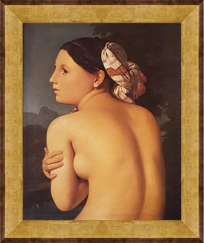 Картина в раме - Half-Figure of a Bather. Жан Огюст Доминик Энгр
