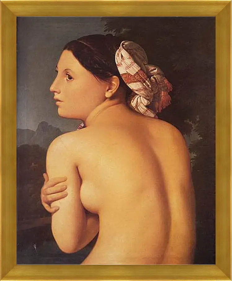 Картина в раме - Half-Figure of a Bather. Жан Огюст Доминик Энгр
